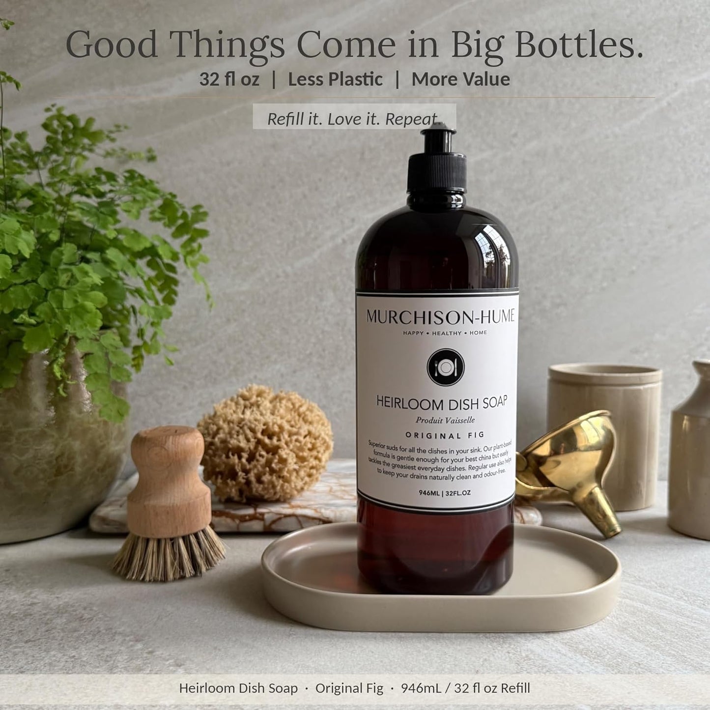 Murchison-Hume Heirloom Dish Soap | Plant-Based Dishwashing Liquid | Tough on Grease | Gentle on Hands & Sensitive Skin | Non-Toxic | Safe for Fine China | Australian White Grapefruit | 16 fl oz