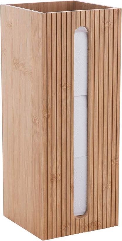 Bath Bliss Rounded Natural Bamboo Collection, Toilet Bowl Brush, Matching Accessories to Decorate Your Bathroom, Tall (10029-NATURAL)