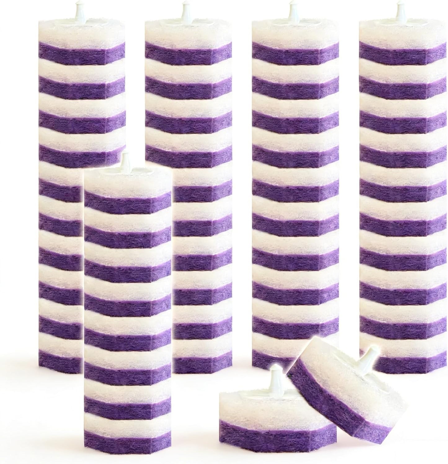 50 Pack Toilet Wand Refills Compatible with Clorox Toilet Wand Handle - Lavender Scented Disposable Cleaning Heads - Purple Scrubber Pads Refill Kit with Pre-loaded Cleaner (Wand Not Included)