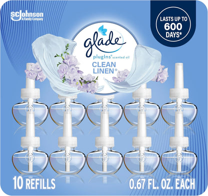 Glade PlugIns Refills Air Freshener, Scented and Essential Oils for Home and Bathroom, Cashmere Woods, 6.7 Fl Oz, 10 Count