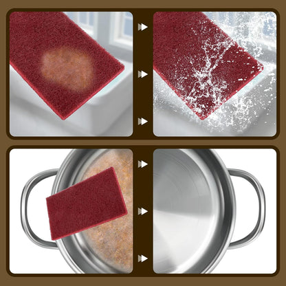 12pcs Red Scouring Pads, Heavy Duty Scour Pads Multipurpose Scour Pad Reusable Scrubbing Pads with Anti Grease Technology for Kitchen Scrubber Sink Dish Cleaning Metal Grills