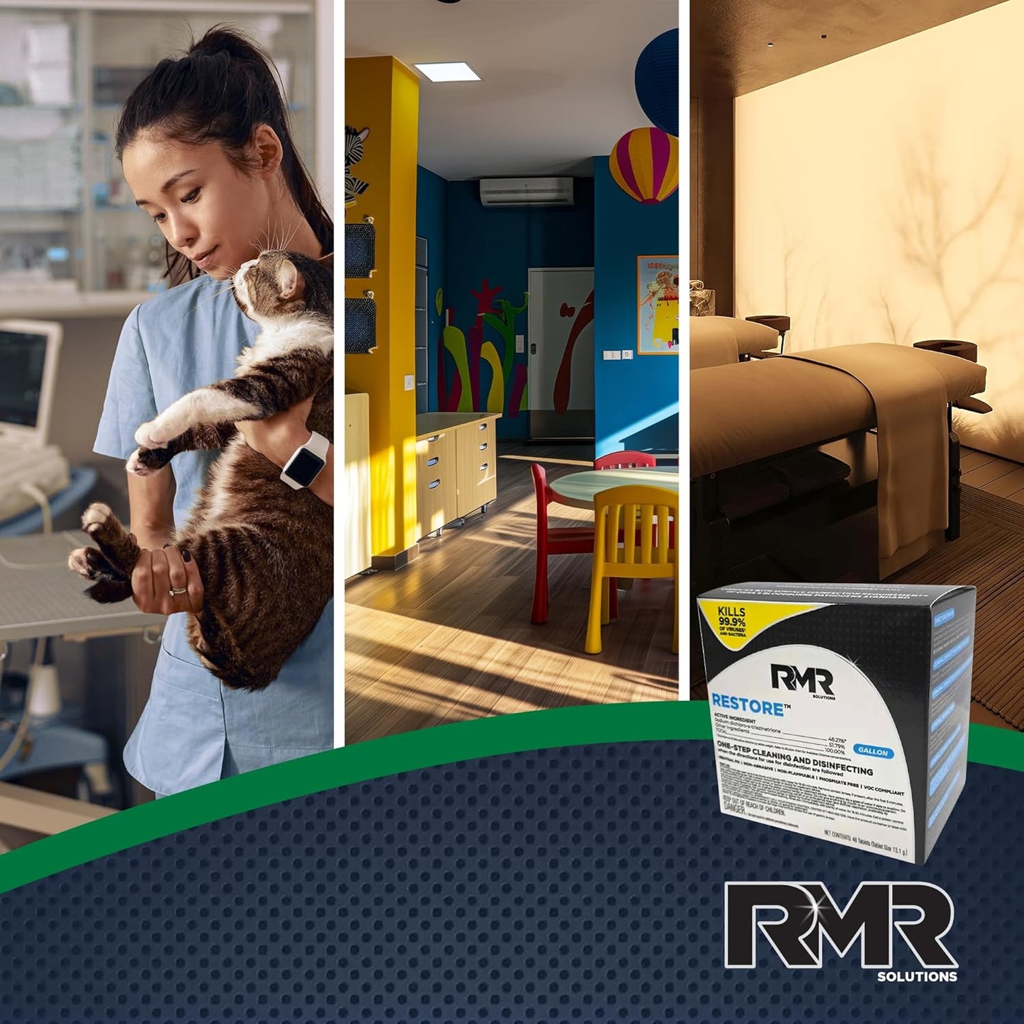 RMR Solutions RESTORE Disinfectant & Cleaner Concentrate, EPA Registered Mold Remover & Antibacterial Cleaning Solution for Kitchen, Bathroom, Floor, Home, Pet Areas, Counter, 3.34g, Makes 16 Quarts