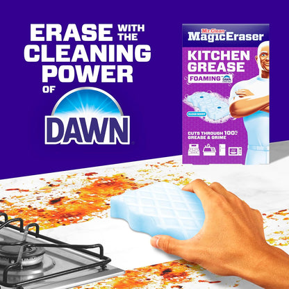 Mr. Clean Magic Eraser Foaming Sponge, All Purpose Cleaner, Dawn Cleaning Power, Wall Cleaner, Sneaker Cleaner, Oven Cleaner, Kitchen, Bathroom, Shower Cleaning Supplies, Scrubber, Ultra Foamy, 5ct