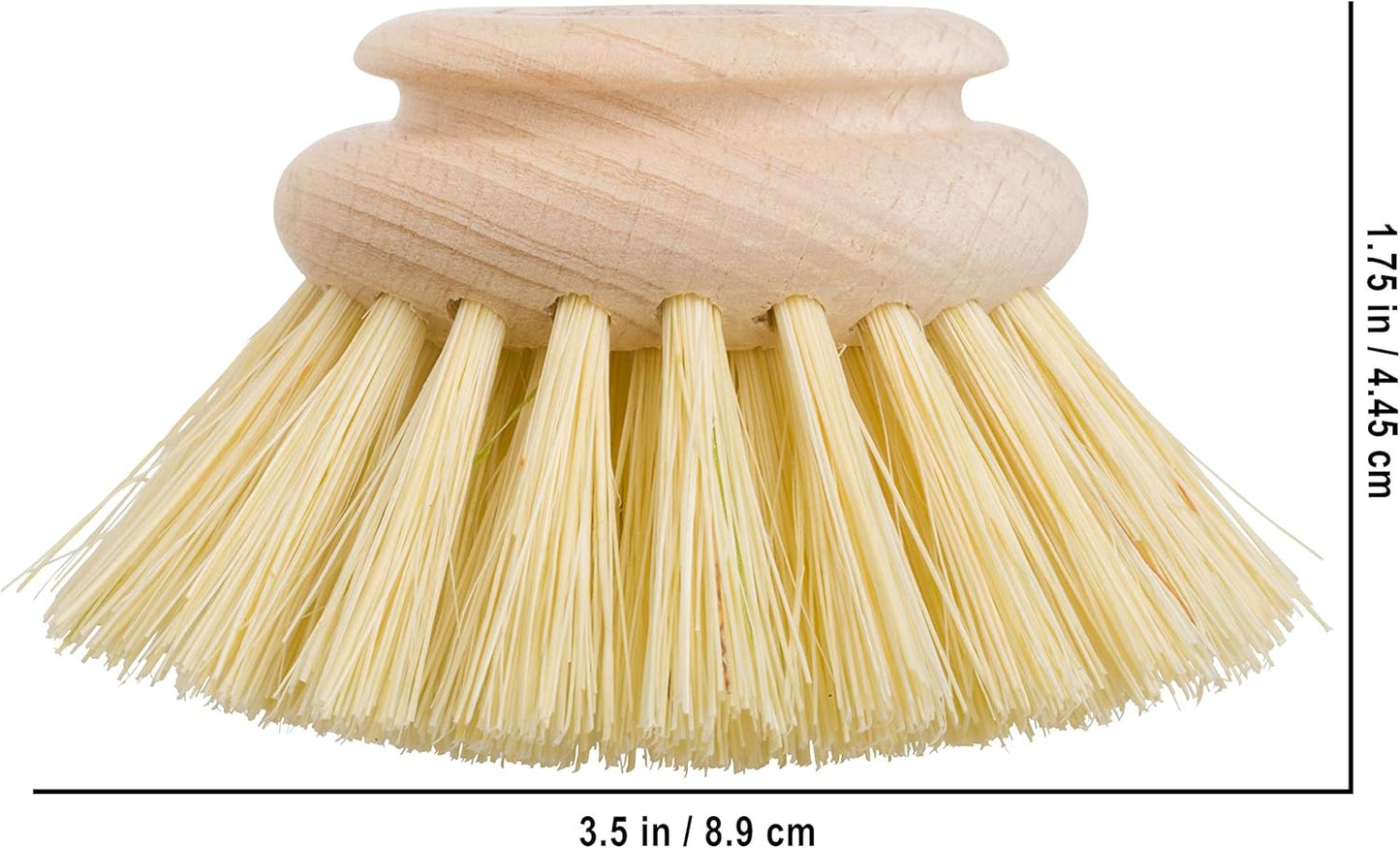REDECKER Replacement Head for Dish Brush, 1-5/8-inch, Set of 2, 100% Natural Tampico Fiber and Untreated Beechwood, Made in Germany - Natural Dish Brush Replacement Heads