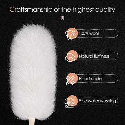 Extendable Cleaning Duster,66.9Inch Telescoping Feather Dusters with Stainless Steel Extension Pole for Cleaning High Ceiling Fan, High Ceilings,Furniture