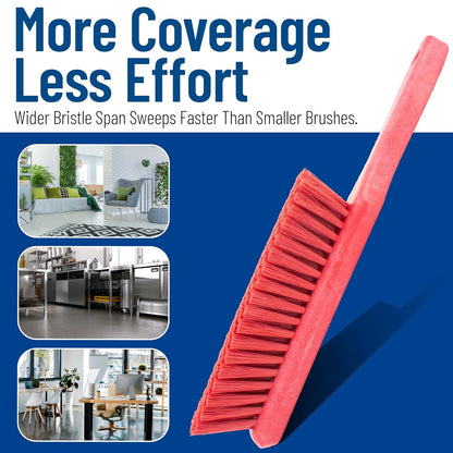 SPARTA Handheld Soft Counter Brush 8 Inch Bristle Span, Multi-Use Dust Brush with 5 Inch Handle for Tables, Countertops, and Delicate Surfaces, Polyester, Orange