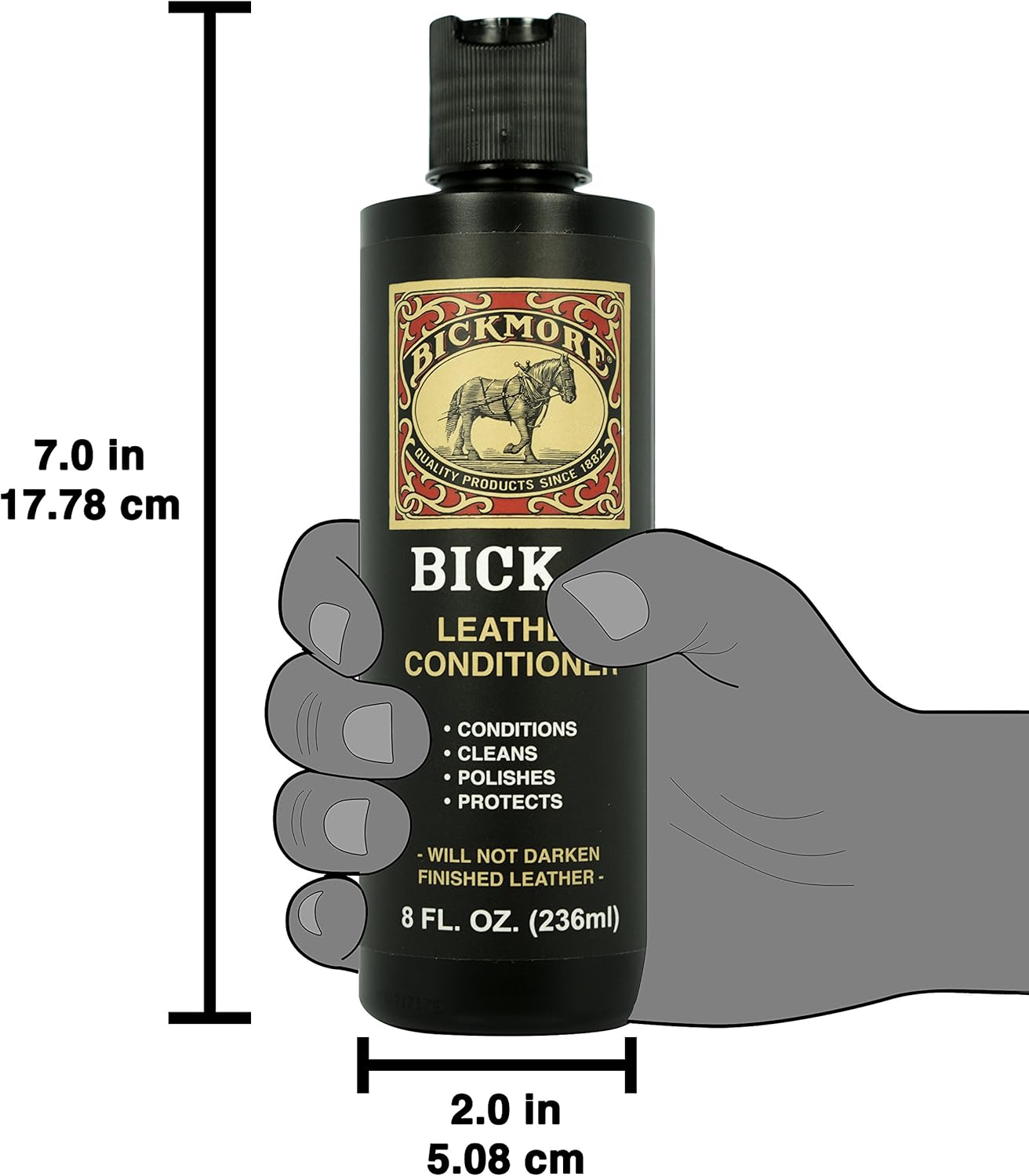 Bickmore Bick 4 Leather Conditioner and Leather Cleaner 16 oz - Will Not Darken Leather - Safe For All Leather Apparel, Furniture, Jackets, Shoes, Auto Interiors, Bags & All Other Leather Accessories
