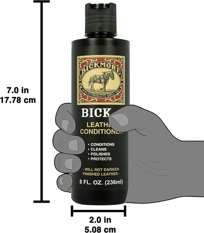 Bickmore Bick 4 Leather Conditioner and Leather Cleaner 16 oz - Will Not Darken Leather - Safe For All Leather Apparel, Furniture, Jackets, Shoes, Auto Interiors, Bags & All Other Leather Accessories