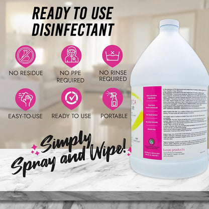LUCAS-CIDE Ready To Use All Purpose Cleaner - Home Essentials Cleaning Supplies For Everyday Hygiene - Fresh Citrus Scented Disinfecting Spray Bathroom Cleaner, Glass Cleaner, Floor Cleaner, etc.