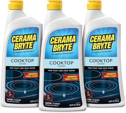 Cerama Bryte Cooktop and Stove Top Cleaner for Glass-Ceramic Surfaces, 2-28 oz