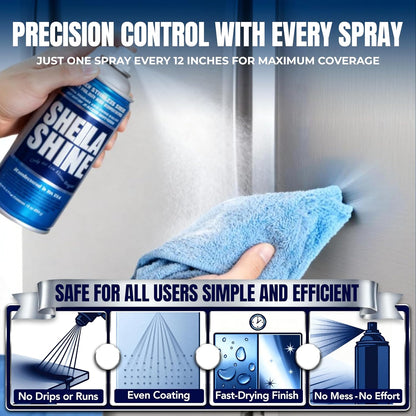 Sheila Shine 12 x 10oz Stainless Steel Cleaner and Polish With Cloth - Cleans, Polishes & Protects Kitchen Appliances, Refrigerators, Sinks, Ovens & Grills - Stainless Steel Fridge Cleaner
