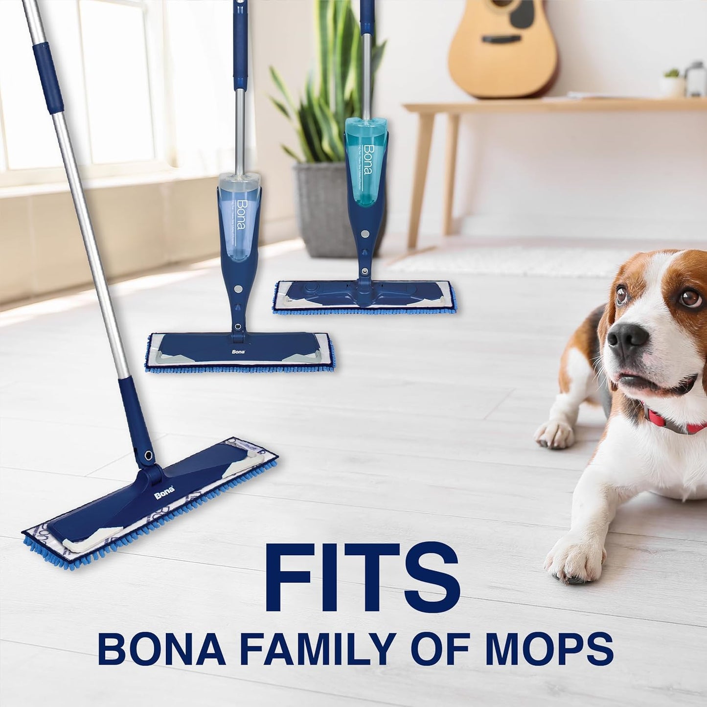 Bona Mop Microfiber Cleaning Pad for Hardwood & Hard Surface Floors - Value 3-Pack - For Use With Bona Mops - Dual Zone Cleaning