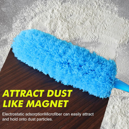 Rainbow Extendable Static Duster Reusable Microfiber Duster with 100" Telescoping Pole, Beandable and Washable Dusters Head for Cleaning Ceiling, Fan, Furniture