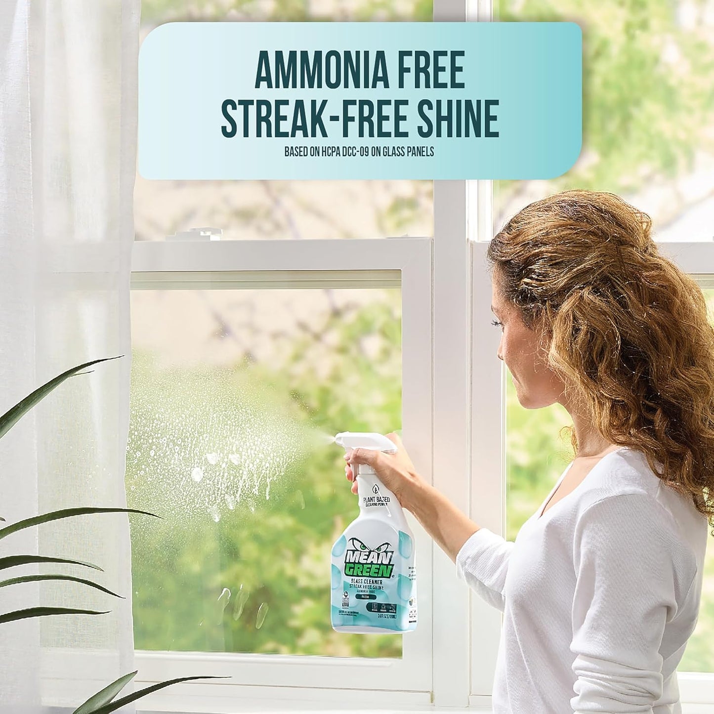 Mean Green Glass Cleaner Spray, Fresh Scent, 24 oz – Streak-Free Shine, Ammonia-Free, Windows, Mirrors, Glass & Chrome Surfaces