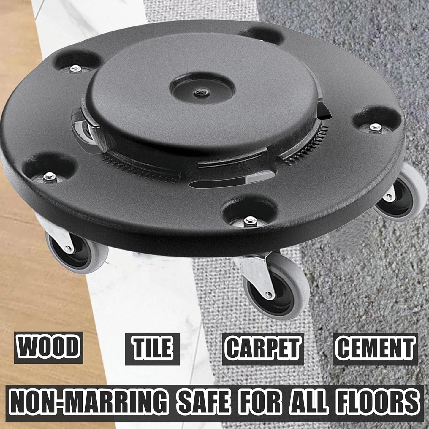 RILIDRI 3-Inch Swivel Stem Caster for Rubbermaid Mop Bucket Utility Cart, 7/16-Inch Stem Diameter Rubber Wheel Set of 4, Heavy Duty TPR Weber Grills Shop Vac Replacement Wheels