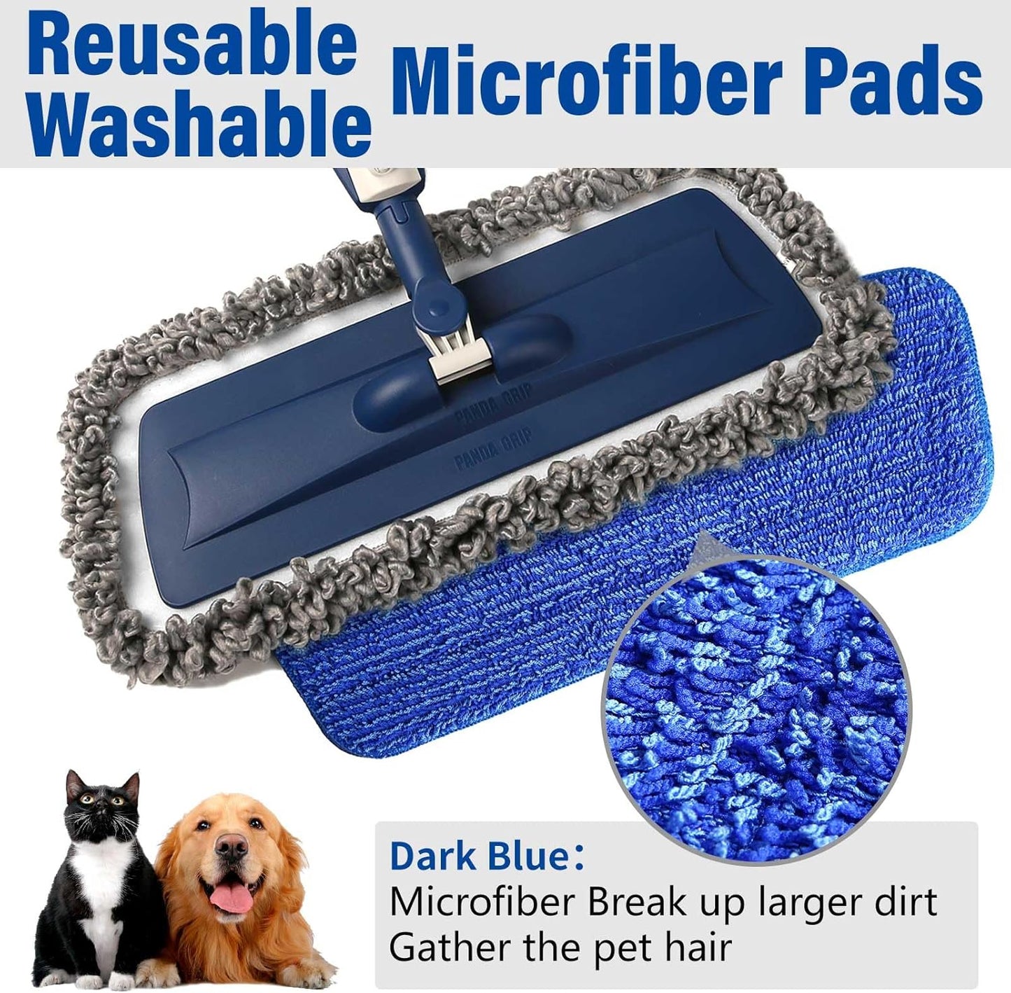 Mops for Floor Cleaning Wet Spray Mop with 14 oz Refillable Bottle and 2 Washable Microfiber Pads Home or Commercial Use Dry Wet Flat Mop for Hardwood Laminate Wood Ceramic
