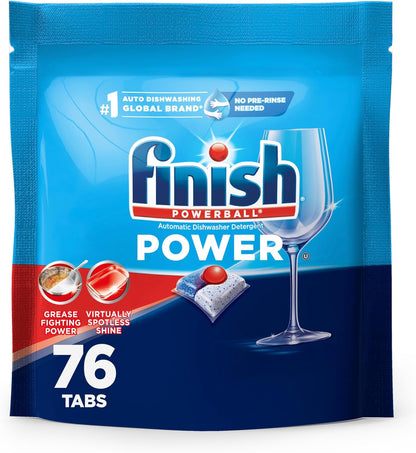 Finish Power Dishwasher Pods, No Pre-Rinse Dishwasher Detergent Soap For Deep Clean & Shine with Degreasing Power, 43 Count