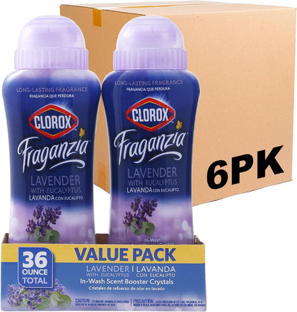 Clorox Fraganzia Laundry Scent Booster Crystals, In-Wash Fragrance Beads for Fresh-Smelling Clothes & Linens, Safe for All Fabrics & Colors, Easy-Pour Bottle, Vanilla Scent, 18 Oz, 2 Pack