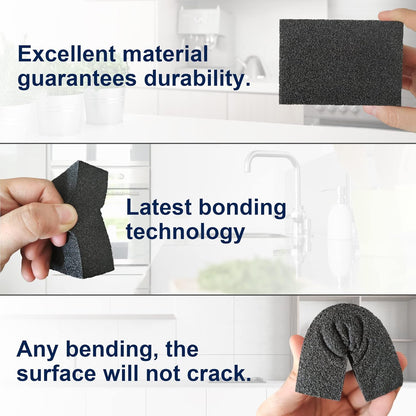 Krisler Carborundum Sponge Nano Emery Sponges Caspian Stone Pot Clean Brush Rust Eraser Grit Scouring Pads Pot Cleaning Pads with Carborundum Washing Kitchen Cleaner Tool 8pc