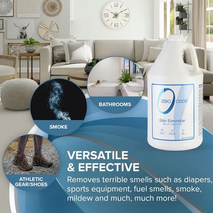 Zero Odor – Multi-Purpose Odor Eliminator - Air & Surface Odor – Patented Technology for Bathroom, Kitchen, Fabric, Closet- Smell Great Again, 16oz