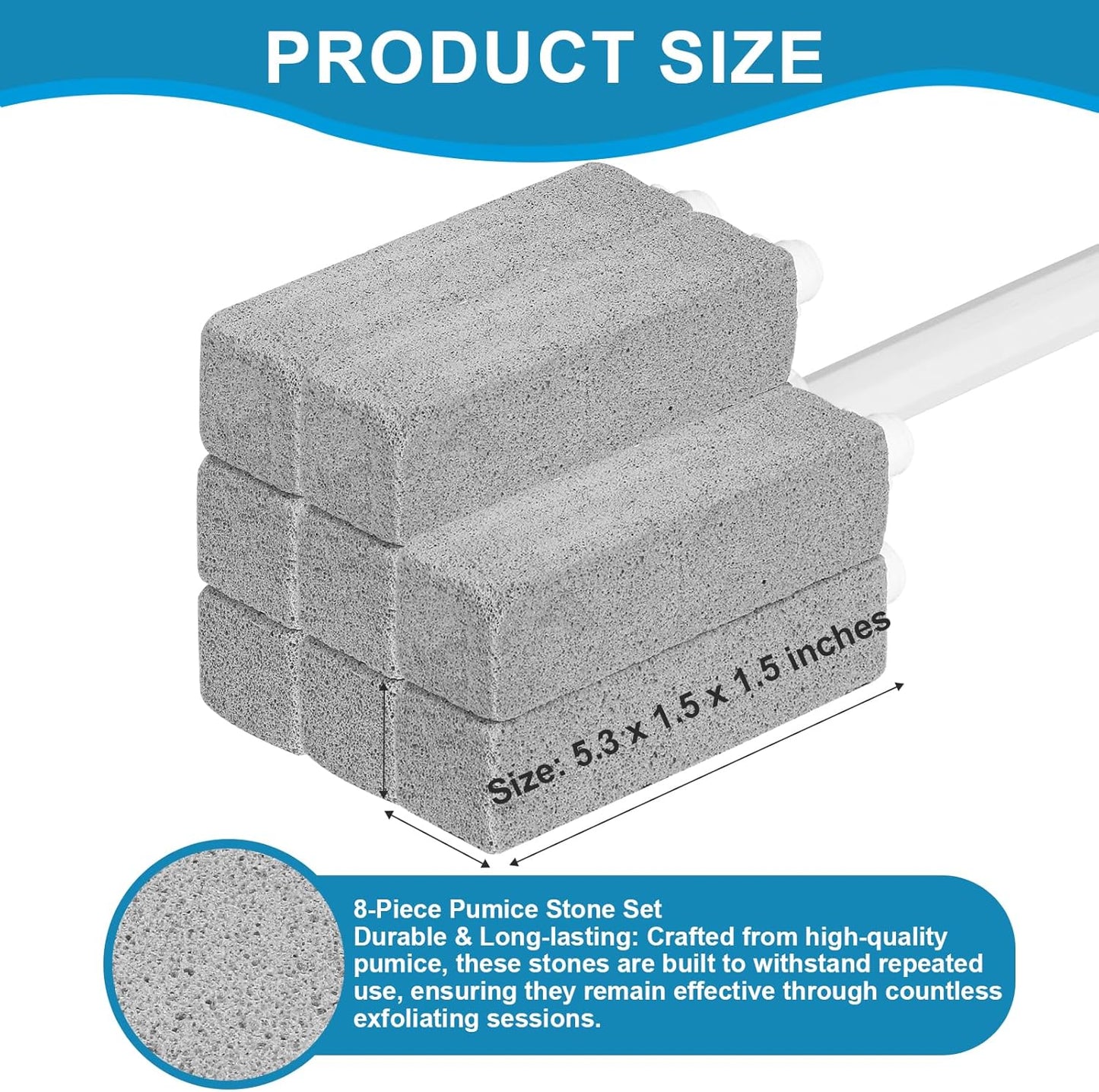 5 Packs Pumice Cleaning Stone with Extra Long Handle, Pumice Stone for Toilet Bowl Clean for Cleaning Toilets, Bathtubs, Grills, Swimming Pools, Sinks
