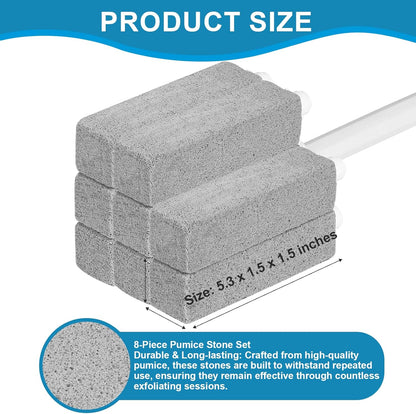 5 Packs Pumice Cleaning Stone with Extra Long Handle, Pumice Stone for Toilet Bowl Clean for Cleaning Toilets, Bathtubs, Grills, Swimming Pools, Sinks