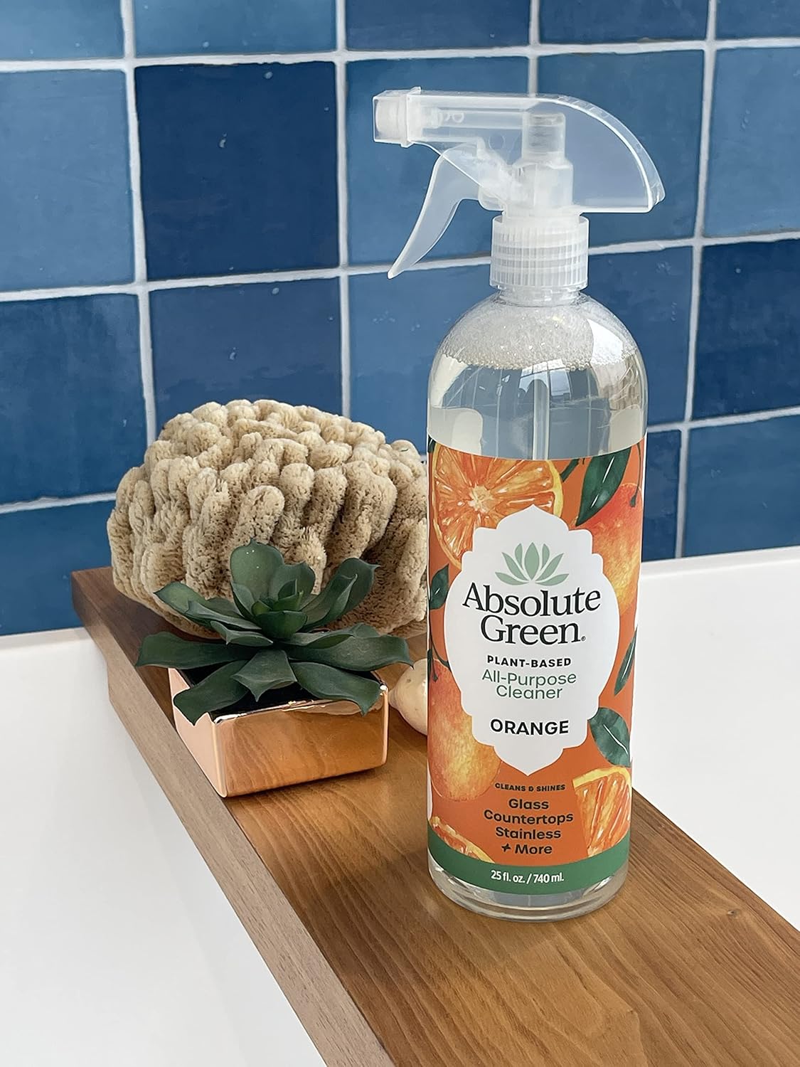 Absolute Green All Purpose Cleaner Spray, Non-Toxic, Kitchen, Bathroom, Countertop, Windows, Safe around Kids and Pets, Natural Peppermint Scent, 25 oz (1 Pack)