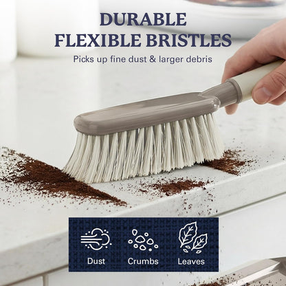 Farberware Handheld Broom and Dustpan Set with Rubber Lip – Small Dust Pan and Brush Set for Kitchen Crumbs, Cat Litter, Compact Hand Broom with Soft Grip Handle for Home Cleaning