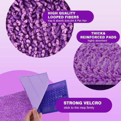 HOMEXCEL Reusable Microfiber Mop Pads for Swiffer PowerMop 8 Pack, Power Mop Pads Refills for 13 ''-15 '' Spray Mop, Machine Washable Pad Replacement for Multi-Surface Floor Cleaning
