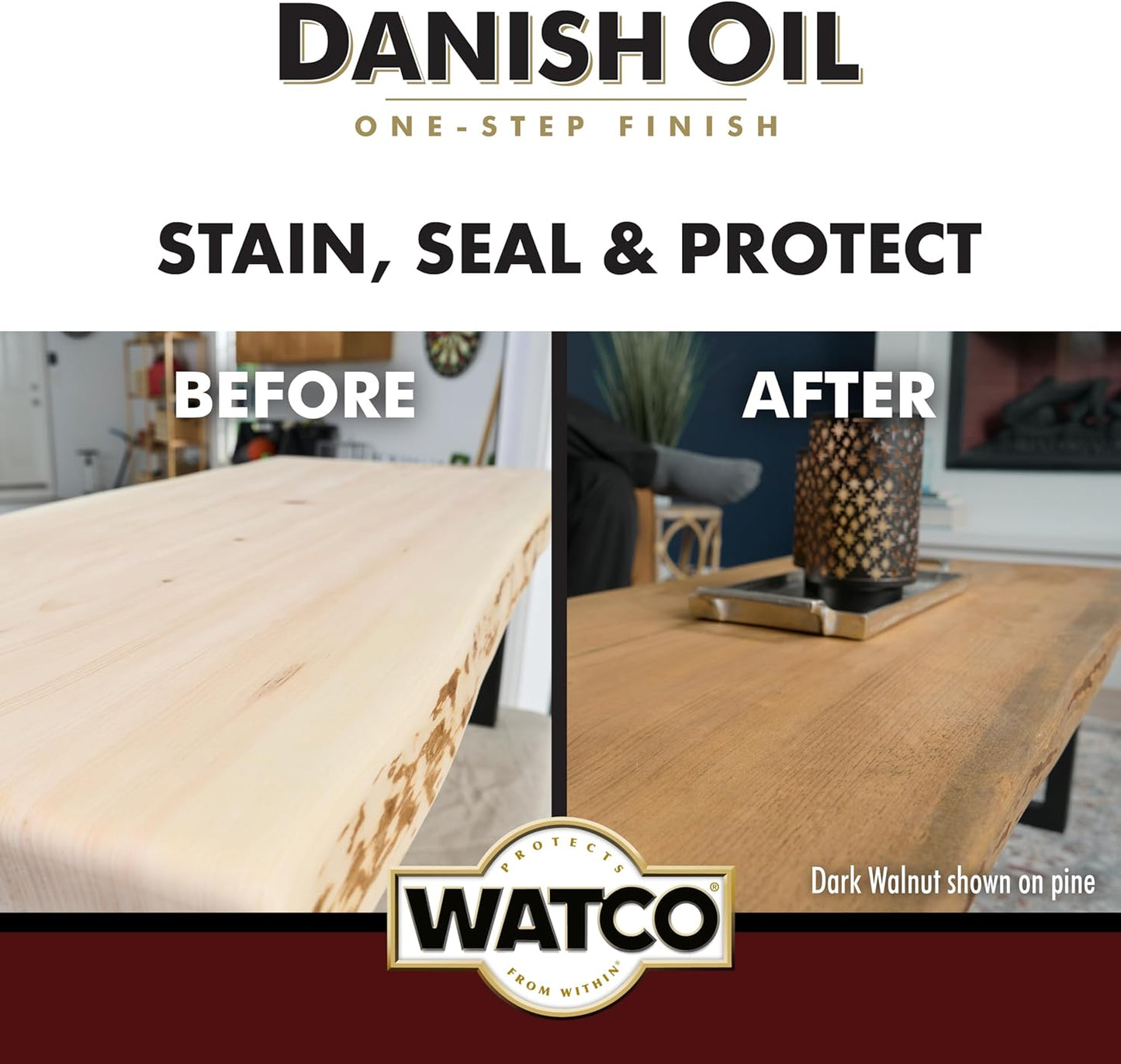 Watco Danish Oil Wood Finish Spray, 11.25 oz, Dark Walnut