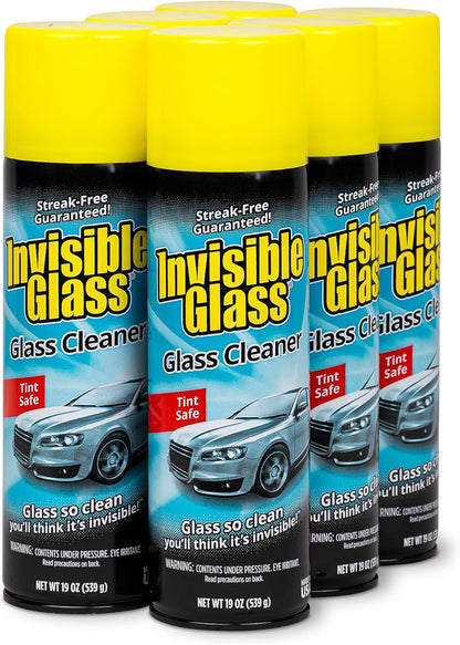 Invisible Glass 91164-2PK Premium Aerosol Glass Cleaner Spray for Car Windshields and Windows, Automotive and Home Window Cleaner, Streak-Free, Ammonia-Free, Tint-Safe – 19 oz (Pack of 2)