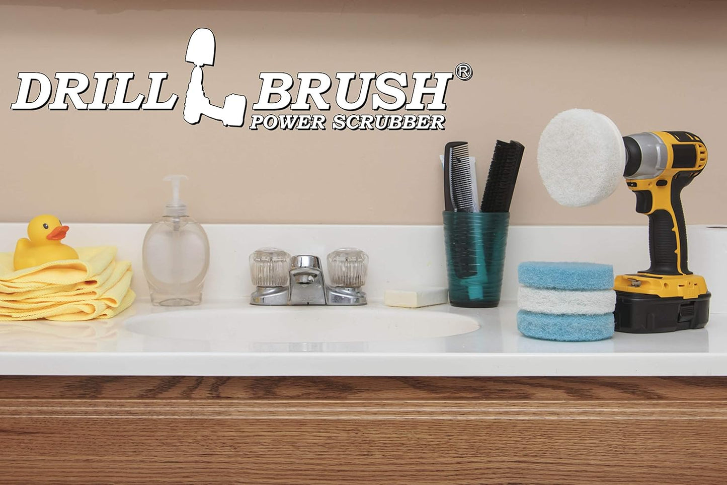 Bathroom - Cleaning Supplies - Drill Brush Power Scrubber Pads - Shower Cleaner - Bathtub - Bath Mat - Bathroom Sink - Tile Cleaner - Baseboard Cleaner - Vinyl Flooring - Hard Water Stain Remover