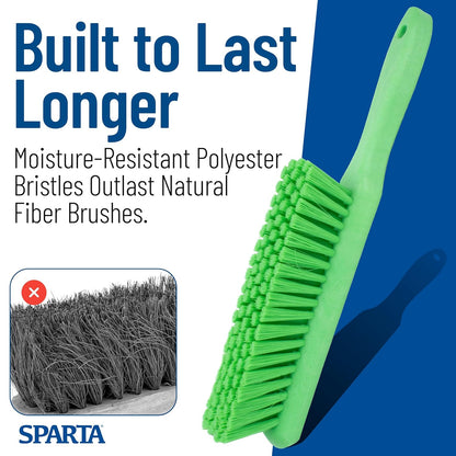 SPARTA Handheld Soft Counter Brush 8 Inch Bristle Span, Multi-Use Dust Brush with 5 Inch Handle for Tables, Countertops, and Delicate Surfaces, Polyester, Orange