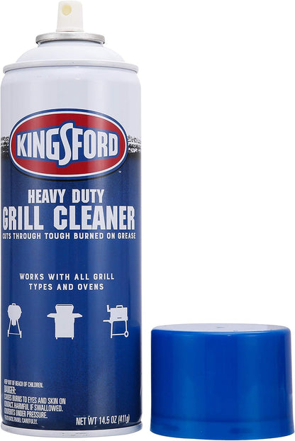 Kingsford Heavy Duty Foaming Grill Cleaner Spray, BBQ Degreaser for Charcoal & Gas Grills, Cuts Grease, Burnt-On Food & Grime, Easy Spray-On Foam for Grill Grates & Surfaces, Aerosol Can, 14.5 Oz