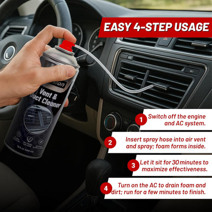 FIX & FUSION A/C Vent and Duct Cleaner | Foaming Spray for Car Air Conditioner | Freshens & Cleans Dust Build-Up | Fast, No-Rinse Formula | Automotive HVAC Refresher & Detailer