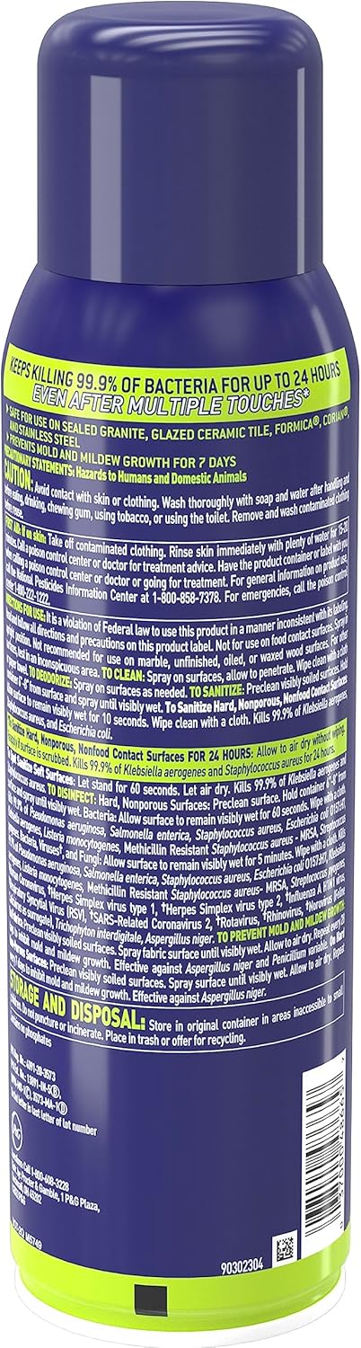 Microban 24 Hour Disinfectant Sanitizing Spray, Fresh Scent, 15oz