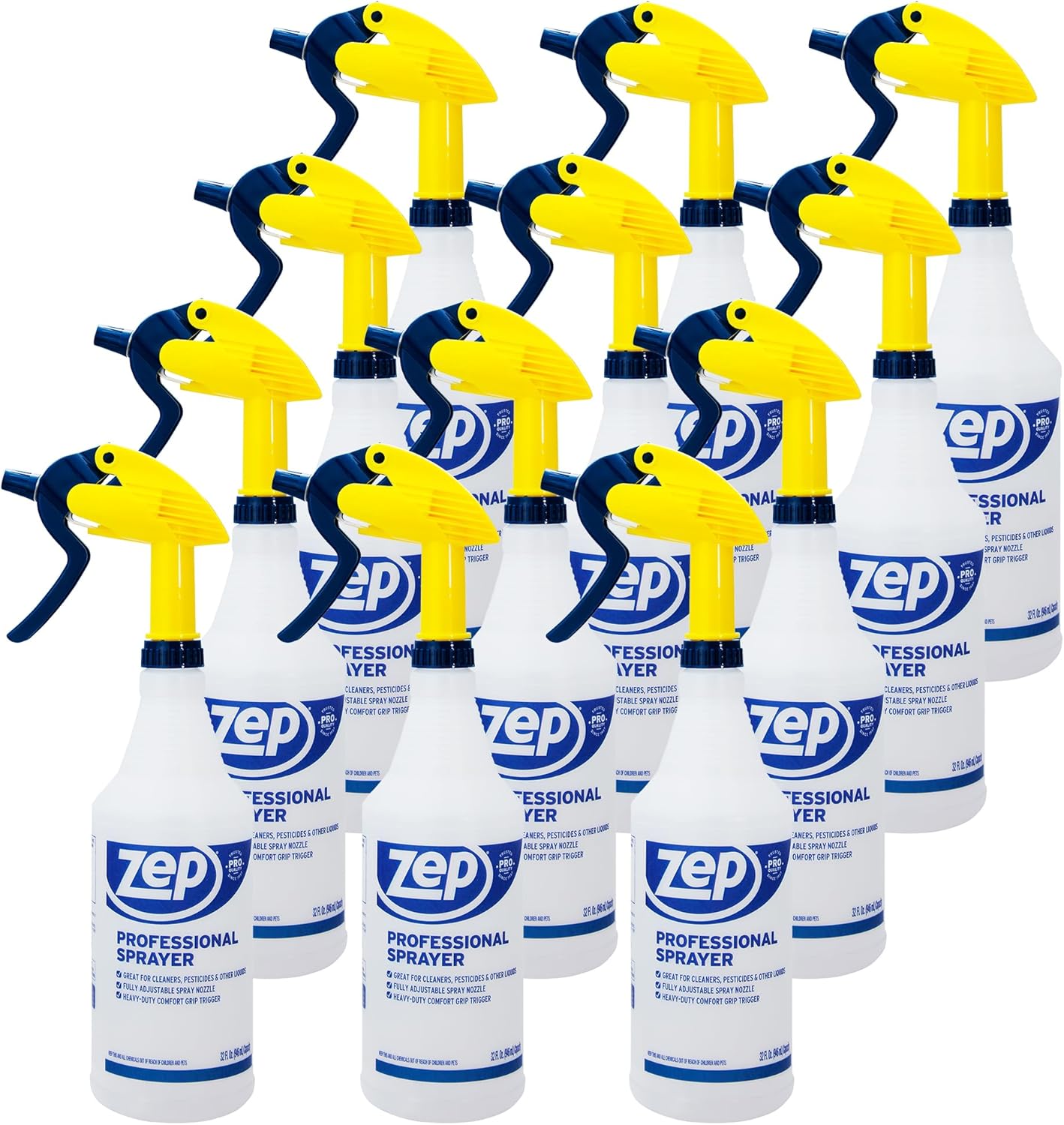 Zep Vinegar Pro Multi-Surface Cleaner 1 Gallon (Case of 4) Professional Sprayer Bottle (Case of 12) - R48410 - No-Rinse Professional Grade Formula with Fresh and Clean Scent