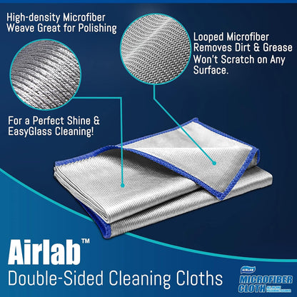 Glass Polishing Cloth Streak Free Miracle Cleaning Cloth Lint Free Microfiber Cleaning Rags for Glasses Kitchen Dish Mirrors Easy Clean, Pack of 6, 12" x 12"