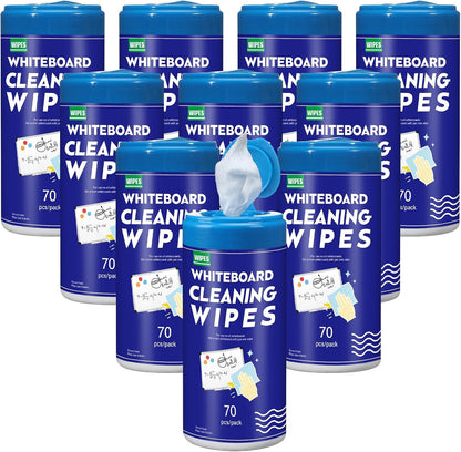 Siifert 10 Pcs 10 Pack 700 Pcs Whiteboard Cleaning Wipes Disposable Whiteboard Dry Erase Wipes for Cleaning Markers Home Classroom School Office, 4 x 5.5 Inch, 70 Count Per Pack