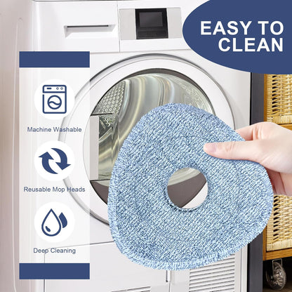 Mop Head Replacement, 3 Pack Spin Mop Refill Replace Head Compatible O Cedar Easywring 1-Tank System, Great Cleaning Power, Microfiber, Helper Housework, Machine Washable Easy-to-Replace, White
