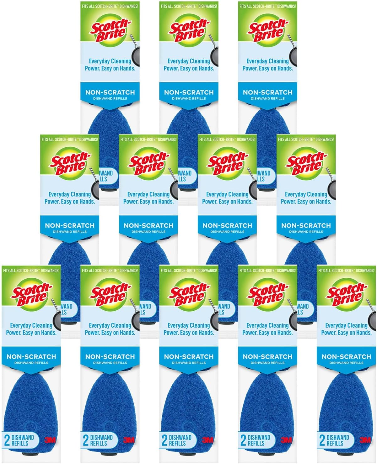 Scotch-Brite Advanced Soap Control Non-Scratch Dishwand Kit, 1 Dish Wand & 5 Sponge Refills, Prevents Soap from Leaking, Leak-Free Guarantee, Best for Nonstick Pots and Pans, Glass, Tubs, & Showers