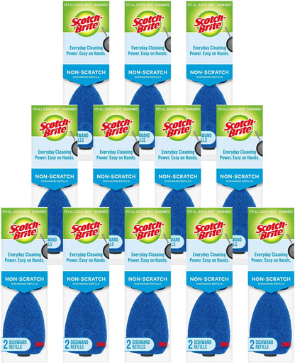 Scotch-Brite Advanced Soap Control Non-Scratch Dishwand Kit, 1 Dish Wand & 5 Sponge Refills, Prevents Soap from Leaking, Leak-Free Guarantee, Best for Nonstick Pots and Pans, Glass, Tubs, & Showers