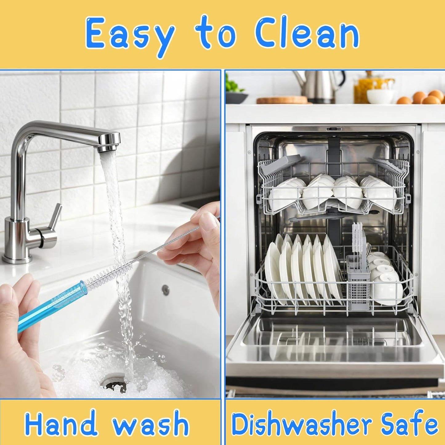 LEDUO Straw Cleaner Brush for Stanley - 12 PCS | Reusable Drinking Straw Brushes - Extra Long 12 inch, Extra Wide 12mm Diam Pipe Tube Cleaning Brush for 40 oz 30 oz 20 oz 64 oz Stanley Tumbler Mug