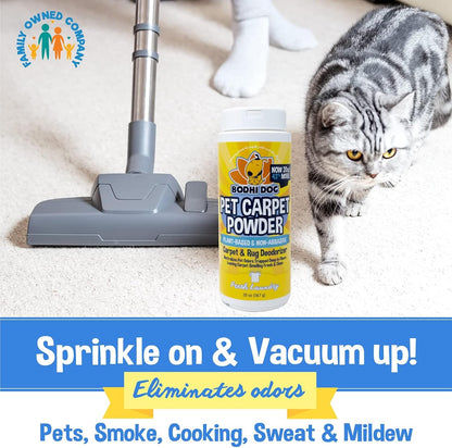 Bodhi Dog Natural Carpet Deodorizer Powder - Dry Pet Smell Eliminator & Urine Odor Remover - Loosens Fur & Dirt - Plant-Based Room Freshener for Vacuuming Home - Fresh Laundry (Pack of 1)