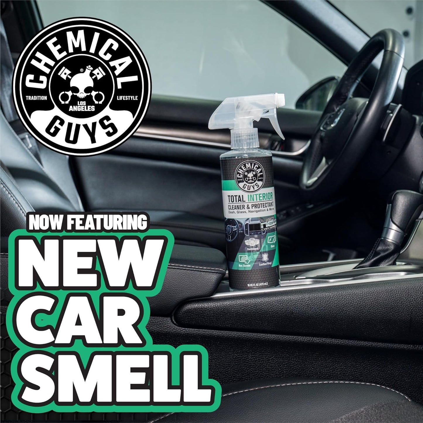 Chemical Guys Total Interior Cleaner & Protectant - Black Cherry, Car Cleaning Spray, Cleans and Protects Leather, Vinyl, Plastic, Rubber, and Glass, Safe for Trucks, SUVs, Jeeps, RVs & More - 16 oz