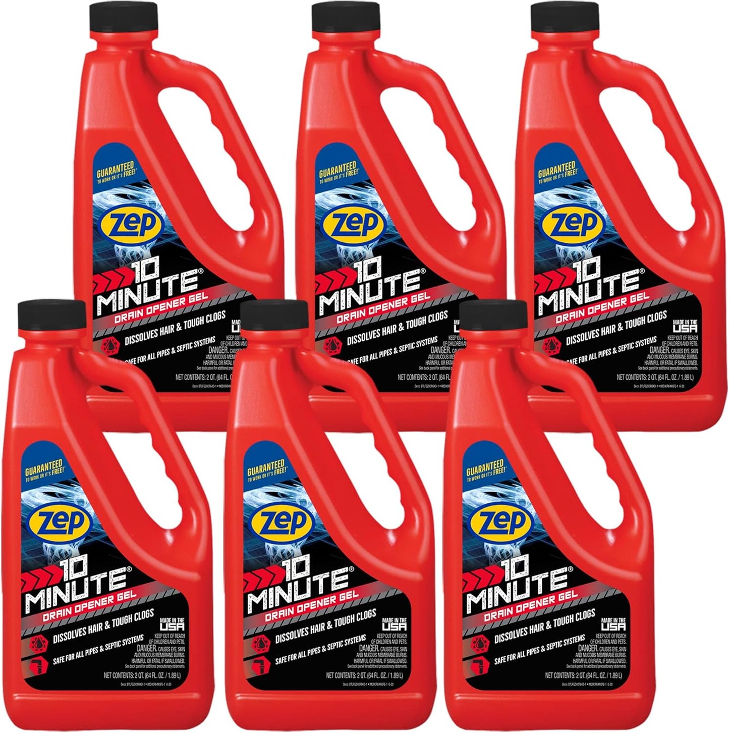 Zep 10 Minute Drain Opener Gel 64 Ounce - ZHCR64NG - Commercial Strength, Fast Acting and Safe for All Pipes