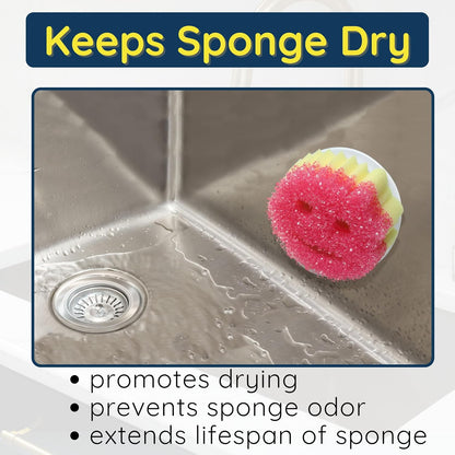 BeraTek Scrub Daddy Holder - Suction Cup Kitchen Sink Caddy - Keep Sponges Clean & Dry - Compatible with Sponge Daddy & Scrub Mommy - Mothers Day Gift for Mom - White, 1-Pack