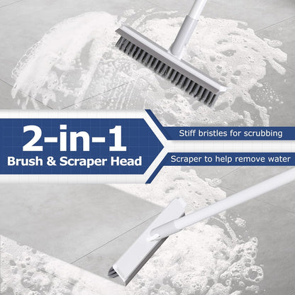 IVYROLL Grout Brush with Long Handle, Grout Cleaner Brush for Tile Floors, Stiff Bristles for Crevice, Tile Line, Shower, Kitchen, Bathroom
