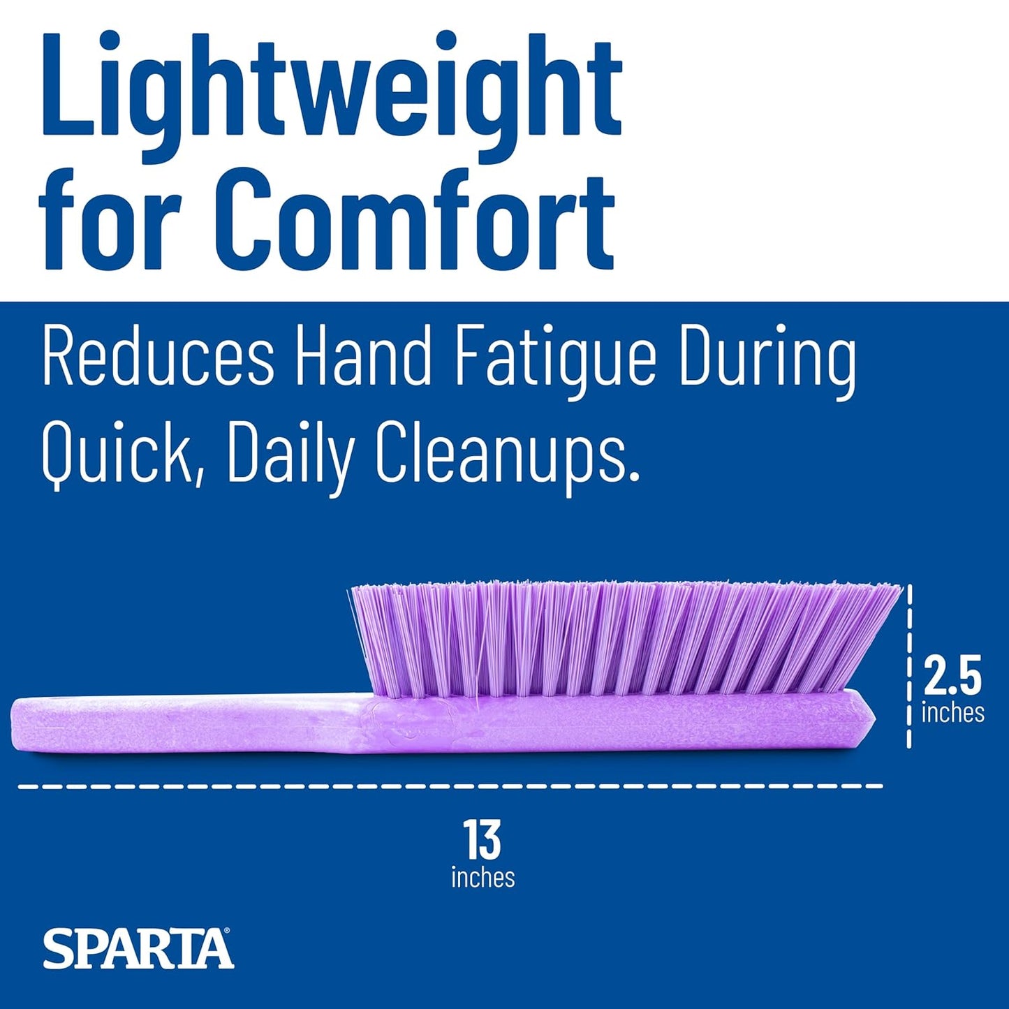 SPARTA Handheld Soft Counter Brush 8 Inch Bristle Span, Multi-Use Dust Brush with 5 Inch Handle for Tables, Countertops, and Delicate Surfaces, Polyester, Orange