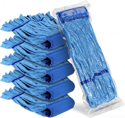 5 Pack Commercial Mop Head Replacement, Heavy Duty Microfiber Mop Heads, 6.6 in Industrial Headband Looped End Refill for Industrial Floor Cleaning Hardwood Tile Concrete, Vacuum Packaging 18oz